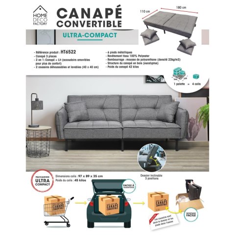 Sofa rozkładana Lurif szara