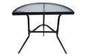 Stolik szklany kawowy na balkon taras patio półokrągły czarny