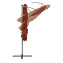 Wiszący parasol na słupku stalowym, terakotowy, 250x250 cm