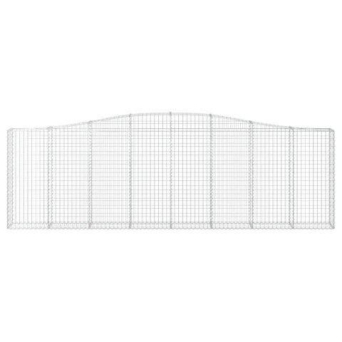 Kosze gabionowe, 10 szt, 400x30x120/140cm, galwanizowane żelazo