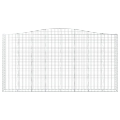 Kosze gabionowe, 2 szt, 400x30x200/220 cm, galwanizowane żelazo