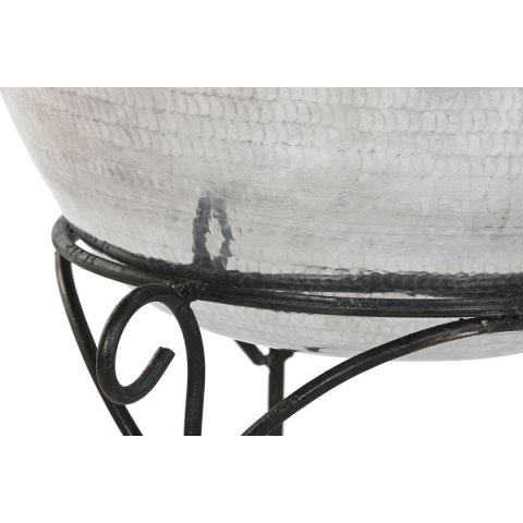 Wazon Home ESPRIT Czarny Srebrzysty Aluminium 45 x 45 x 95 cm