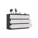 Komoda Malwa M6 120 ANTRACYT / BIAŁY