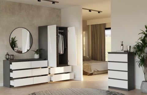 Komoda Malwa M6 120 ANTRACYT / BIAŁY