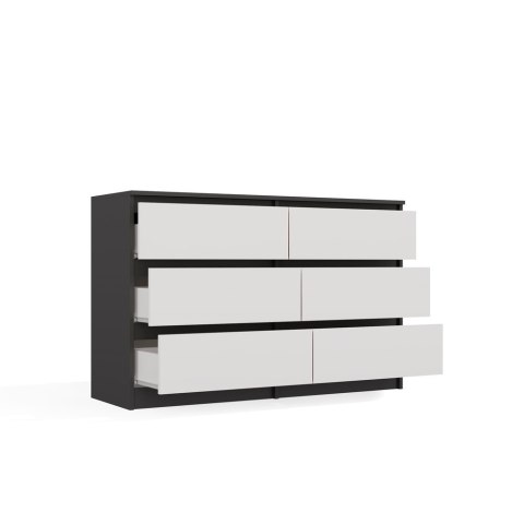 Komoda Malwa M6 120 ANTRACYT / BIAŁY