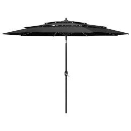 3-poziomowy parasol na aluminiowym słupku, antracytowy, 3 m