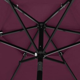 3-poziomowy parasol na aluminiowym słupku, bordowy, 2,5 m