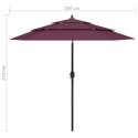 3-poziomowy parasol na aluminiowym słupku, bordowy, 2,5 m