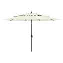 3-poziomowy parasol na aluminiowym słupku, piaskowy, 3,5 m