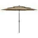 3-poziomowy parasol na aluminiowym słupku, taupe, 3 m