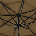 3-poziomowy parasol na aluminiowym słupku, taupe, 3 m