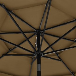 3-poziomowy parasol na aluminiowym słupku, taupe, 3 m