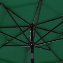 3-poziomowy parasol na aluminiowym słupku, zielony, 3 m