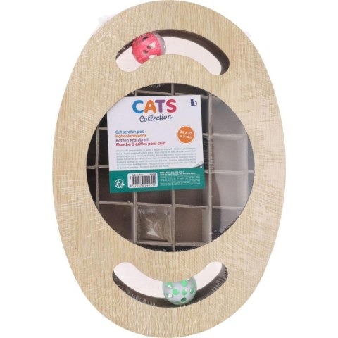 DRAPAK DLA KOTA ZABAWKA INTERAKTYWNA TEKTURA DREWNO PIŁECZKI 2 SZT. 36X25X5CM