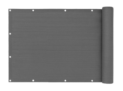 Osłona balkonowa z okuciami 150x500 cm siatka cieniująca + elementy instalacyjne szara MultiGarden