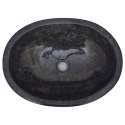 Umywalka, czarna, 53x40x15 cm, marmurowa