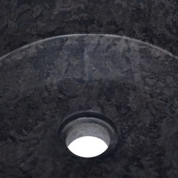Umywalka, czarna, Ø40x15 cm, marmurowa