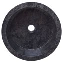Umywalka, czarna, Ø40x15 cm, marmurowa