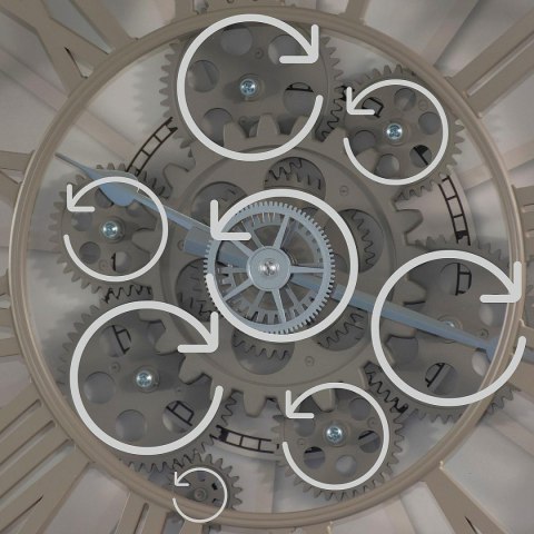 ZEGAR ŚCIENNY OBROTOWY MECHANIZM 38CM SZARY