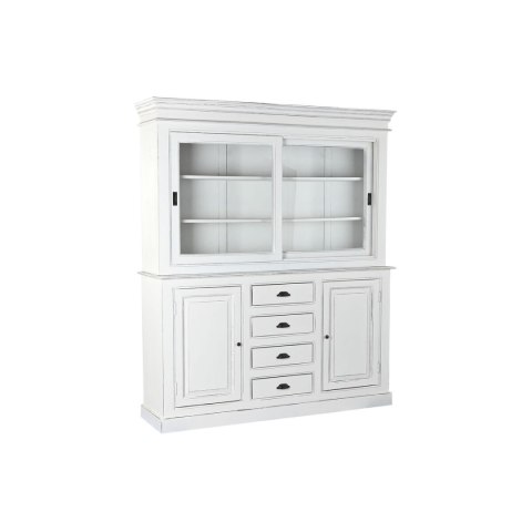 Ekspozytor stojący Home ESPRIT Biały Szkło Drewno mango 170 x 45 x 200 cm