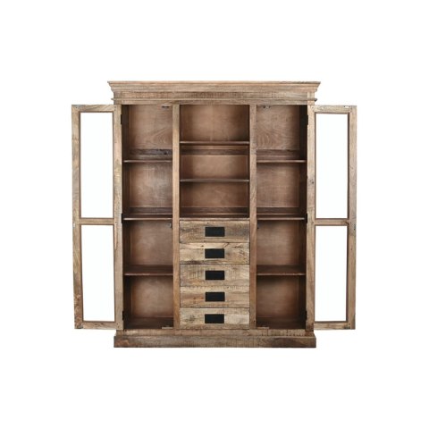 Ekspozytor stojący Home ESPRIT Brązowy Szkło Drewno mango 165 x 45 x 210 cm