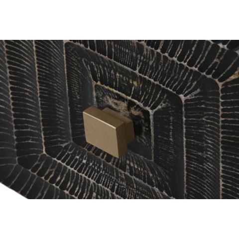 Stolik Nocny Home ESPRIT Czarny Złoty 50 x 40 x 50 cm