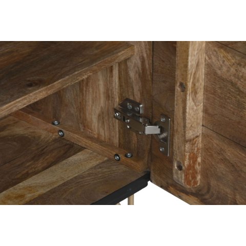 Stolik Nocny Home ESPRIT Czarny Złoty 50 x 40 x 50 cm