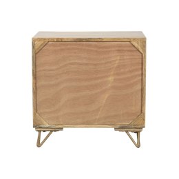 Stolik Nocny Home ESPRIT Złoty Naturalny 50 x 40 x 50 cm