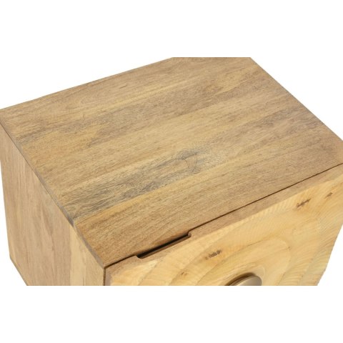 Stolik Nocny Home ESPRIT Złoty Naturalny 50 x 40 x 50 cm
