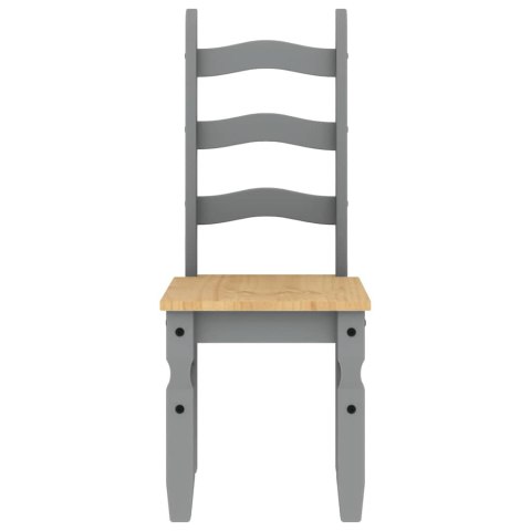 3-częściowy zestaw jadalny „Panama" Szary lite drewno sosnowe