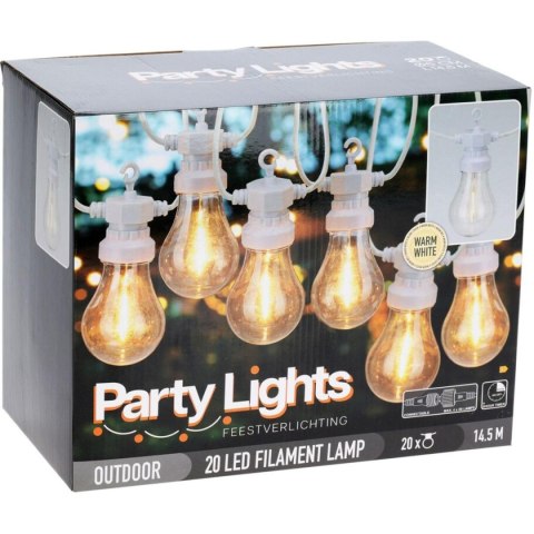 GIRLANDA OGRODOWA PARTY LIGHT 20LED A60 BIAŁY KABEL