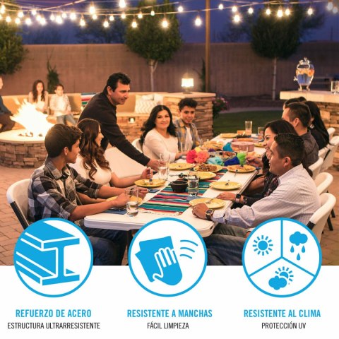 Składany stolik Lifetime Biały 244 x 74 x 76 cm