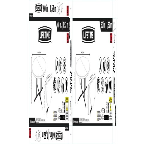 Stolik Lifetime Biały 152 x 75,5 x 152 cm Stal Plastikowy