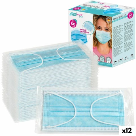 Box of hygienic masks SensiKare 50 Części (12 Sztuk)