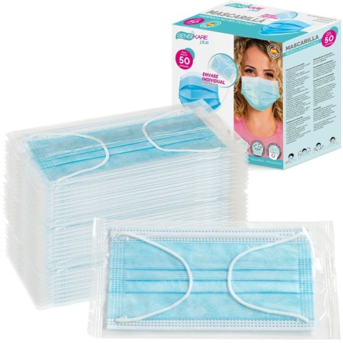 Box of hygienic masks SensiKare 50 Części (12 Sztuk)