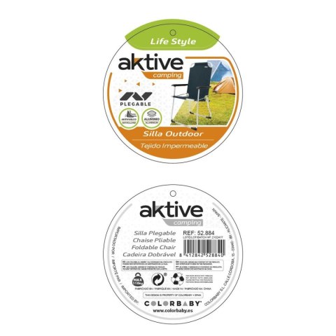 Składane Krzesło Kempngowe Aktive Ciemny szary 45 x 91 x 47 cm (6 Sztuk)