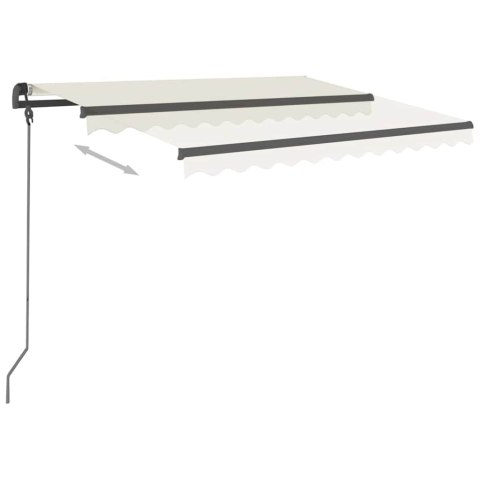 Automatycznie zwijana markiza ze słupkami, 3x2,5 m, kremowa