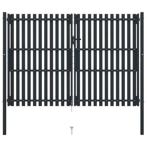 Dwuskrzydłowa brama ogrodzeniowa, stal, 306x200 cm, antracytowa