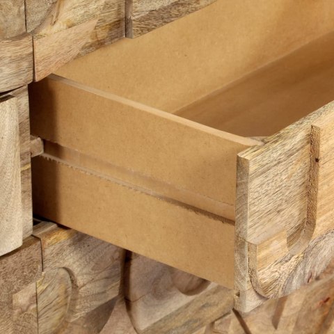 Komoda z 6 szufladami, alfabet, 120x35x79 cm, lite drewno mango