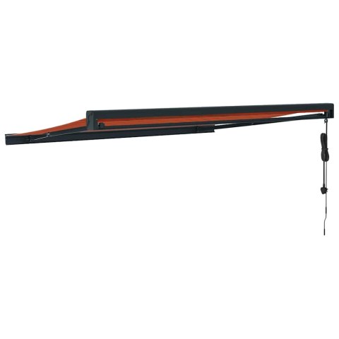 Zwijana markiza, pomarańcz i brąz, 3x2,5 m, tkanina i aluminium