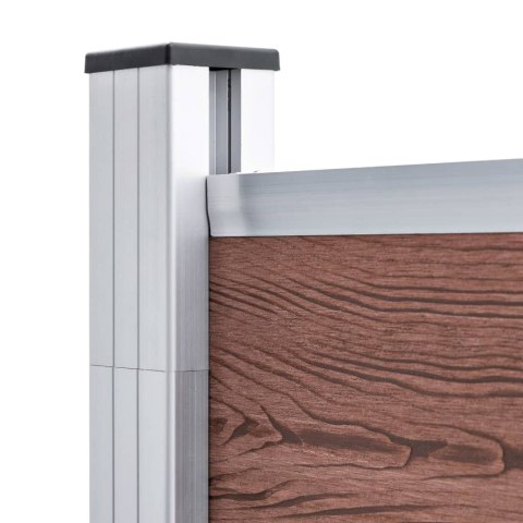 Ogrodzenie WPC, 1 panel kwadratowy + 1 skośny, 273x186 cm, brąz