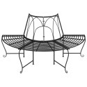 Półokrągłe ławki pod drzewo, 2 szt., Ø159 cm, czarne, stalowe