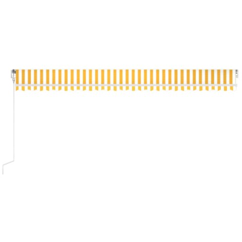 Automatycznie zwijana markiza, 600x350 cm, żółto-biała