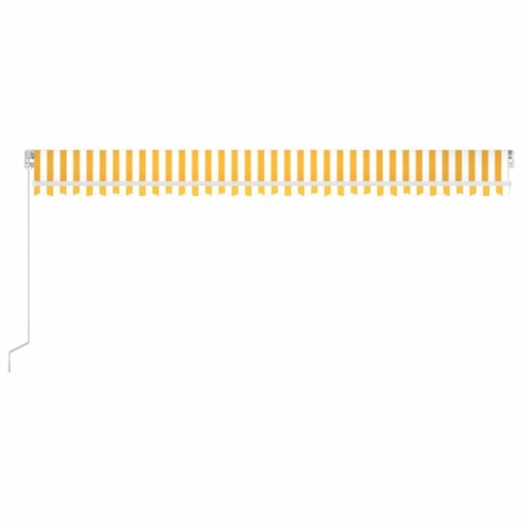 Ręcznie zwijana markiza z LED, 600x350 cm, żółto-biała