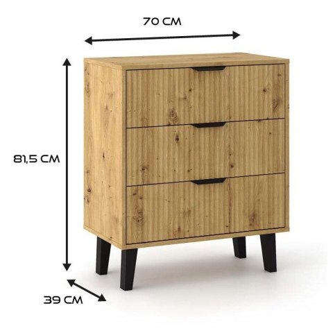Komoda Scandi 3S SLIM DĄB ARTISAN