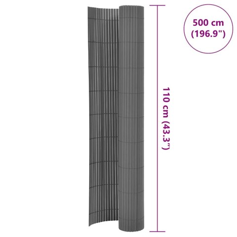 Ogrodzenie dwustronne, 110x500 cm, szare