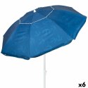 Parasol plażowy Aktive Niebieski 220 x 210 x 220 cm (6 Sztuk)