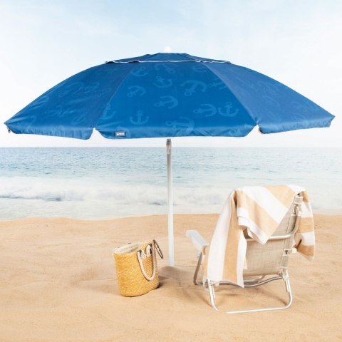 Parasol plażowy Aktive Niebieski 220 x 210 x 220 cm (6 Sztuk)