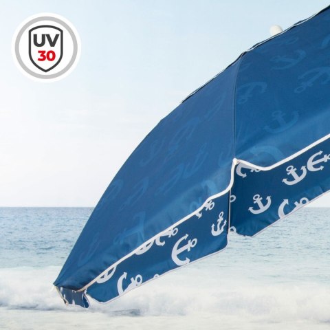 Parasol plażowy Aktive Niebieski 220 x 210 x 220 cm (6 Sztuk)