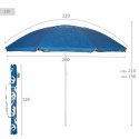 Parasol plażowy Aktive Niebieski 220 x 210 x 220 cm (6 Sztuk)